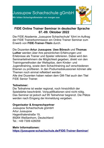 Jussupow Schachschule