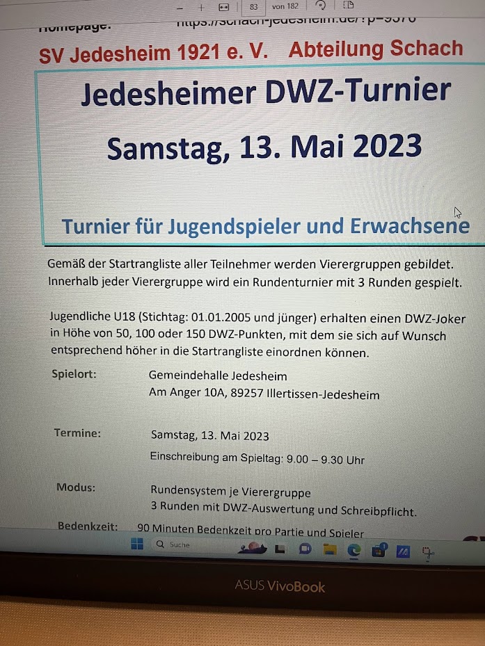 Jedesheimer DWZ-Turnier