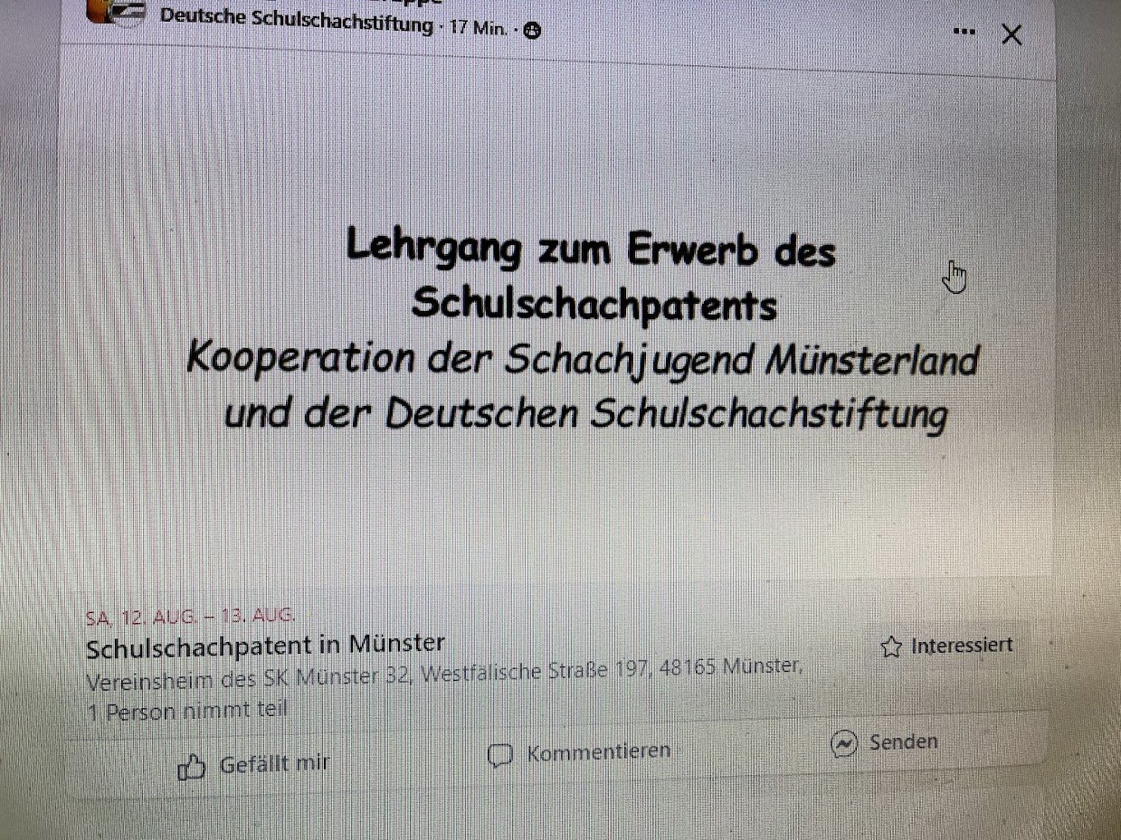 Schulschachpatent Münster